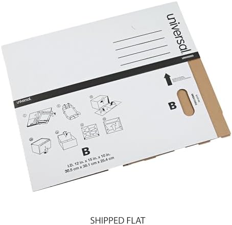 Universal Basic-Duty Economy Record Storage Boxes, 10 Pack, Letter/Legal Files, 12" x 15" x 10", White, - Image 2