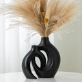 Liotww Black Ceramic Home Decor Vases Shaped Hollow Set of 2 by Liotww
