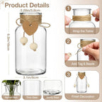 TBWIND Mason Jar Vases for Centerpieces, 12PCS Clear Glass Flower Vase - Image 2