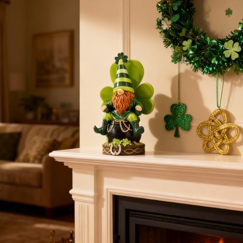 7.7" St Patricks Day Decorations, Leprechaun Figurine Pot of Gold - Image 5