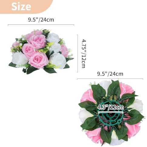 NUPTIO Pink & White Flower Balls: Artificial Rose Centerpieces for Tables - Image 4