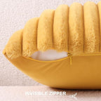 Pallene Faux Fur Decorative Throw Pillow Covers 24x24 Set of 2, Yellow - Image 3