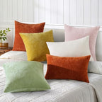 decorUhome Soft Chenille Sage Green Throw Pillow Covers 24X24 Set of 2 - Image 3