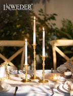 Gold Candlestick Holders Vintage: Brass Taper Candle Holders - Image 4