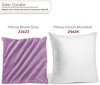 Nestl Throw Pillow Covers, Cozy Velvet Decorative Autumn Pillow Covers 22 x 22 Inches, Soft Solid Couch Pillow Covers for Sofa, Bed and Car, Set of 2 - Lavender - Image 2
