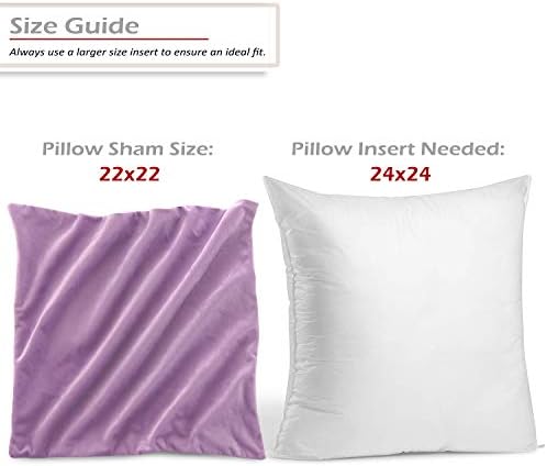 Nestl Throw Pillow Covers, Cozy Velvet Decorative Autumn Pillow Covers 22 x 22 Inches, Soft Solid Couch Pillow Covers for Sofa, Bed and Car, Set of 2 - Lavender - Image 2