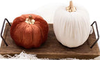 18 PCS Velvet Pumpkins for Fall Table Decor, Artificial Pumpkins, Faux Fake Pumpkin Home Decorations for Autumn Harvest, Thanksgiving, Wedding, Halloween, Table Centerpieces (Multi-color Velvet) - Image 4