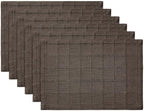 ZeeMart Linen Checked Farmhouse Placemats Set of 6, Chocolate 13x19in - Image 7