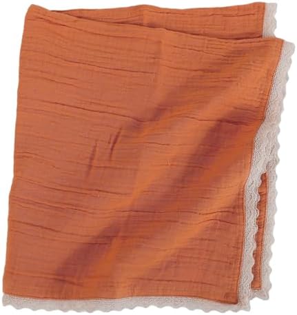 FINGERCRAFT Lace Cloth Napkins, Cotton Gauze, Set of 12, 20x20 Inch,Rust - Image 4