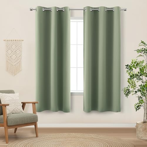 KOUFALL Sage Green Boho Blackout Curtains 72 Inch Length for Bedroom 2 Panels Set Home Office Organic Decor Grommet Thermal Room Darkening Living Room Window Black Out Curtains 72 Inch Long by KOUFALL