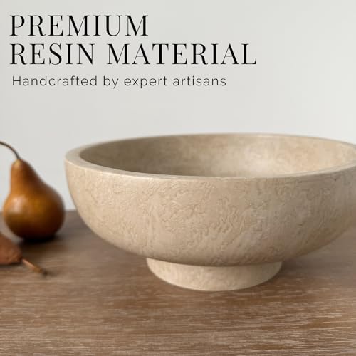 OAKOA Large Decorative Bowl - Stone Fruit Bowl - Stone Bowl Decorative - Image 4