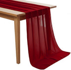 MDS Pack of 20 | Maroon | 14ft Chiffon Table Runner 29x170 Inches Long Romantic Rustic Sheer Gauze Runner for Wedding Bridal Shower Birthday Banquets Engagement Spring Easter Boho Decorations by MDS