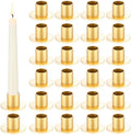 FoldTier 24 Pcs Golden Taper Candle Holders Bulk for 0.98 Inch Pillar by FoldTier