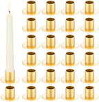 FoldTier 24 Pcs Golden Taper Candle Holders Bulk for 0.98 Inch Pillar by FoldTier