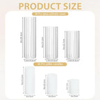 36 Pack White Pillar Candles + 36 Pack Vertical Ribbed Clear Glass Cylinder Holders, Hurricane Candle Shades for Wedding, Home, Party Table Centerpieces Decor - Image 2