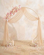 36inch Aisle Flower Garland with Chiffon Sheer Drape, Pastel Pink & White Rose with Sakura Artificial Flowers, Floral Runner for Wedding Arch, Backdrop, Reception Table Decor, Ceremony Pathway - Image 4