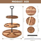 Elegant Charcuterie Boards Three Tiered Acacia Cheese Board and Cupcake Stand with 360° Easy-to-Spin Trays, Perfect for Gatherings, Housewarming Gifts, Celebrations, and Daily Usage. - Image 3