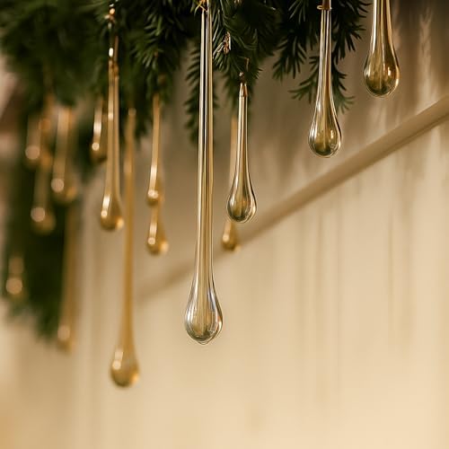 28 Pcs Glass Teardrop Ornaments Chandelier Crystals,Champagne by Maysing