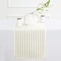 Solino Home 100% Pure Linen Table Runner, 14 x 108 in, Sage, Amalfi Stripe by SolinoHome