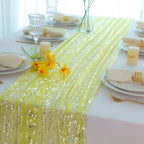 Snowkingdom 10Pcs 10Ft Yellow Shimmer Sparkle Gauze Sheer Table Runner - Image 4