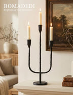 Romadedi Black Candelabra Candle Holder,16.9 in, Cast Iron - Image 4