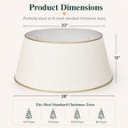 White Tree Collar, Holiday Tree Skirt Alternative, Christmas Decorations for Tree, Metal Christmas Tree Skirt, Xmas Tree Collar, Premium White & Gold Finish - Image 5