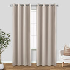 KOUFALL Tan Blackout Curtains for Bedroom,2 Panels Black Out Warm Dark Beige Mushroom Curtain Drapes for Living Room,90 Inch Long by KOUFALL