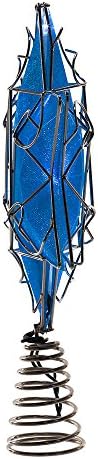 Kurt Adler Ul 10 Light LED Silver and Blue Hanukkah Star Shimmer Treetop - Image 4