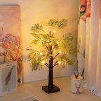 2ft Lighted Palm Tree Lamp with Timer - Tropical Christmas Decorations Indoor, Warm White Fairy Light Spirit Tree for Bedroom, Holiday, Party | USB/Battery Powered - Image 4