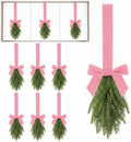 Pink Teardrop Swag 6 Pcs Christmas Cabinets Chair Ornament by Luinabio
