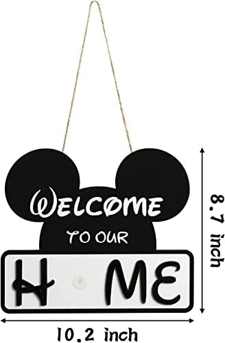 SUPYFD Cute Mouse Interchangeable Seasonal Welcome Door Sign for Front Door Decor, Wall Pedimentsr, Housewarming Gift - Image 2