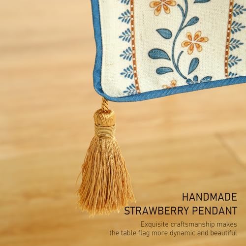 ISAENNE Designer French Linen Long Table Runner,102"x12"-Estevan A - Image 6