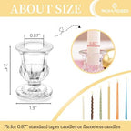 Romadedi Glass Taper Candle Holders, Clear, Pack of 20 - Image 5