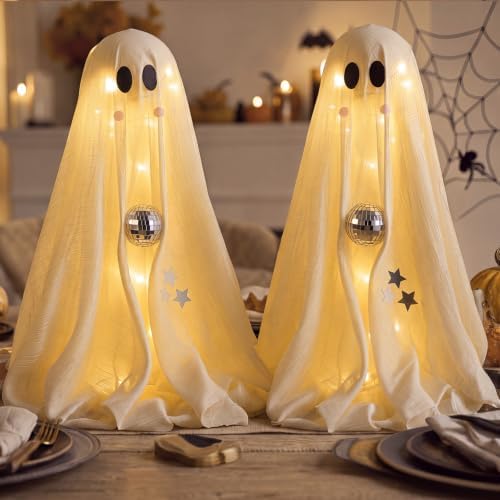 Copkim 2 Pack Halloween Decorations Indoor Lighted Ghost Disco Ghost Decor - Image 5