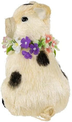 Northlight Spotted Sitting Piglet Rustic Spring Figurine - 9" - Off White and Black - Image 6