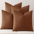 a moment Waterproof Throw Pillow Covers Set of 4,26x26 Inch Outdoor Stain Resistant Pet Friendly Pillowcases Cushion Covers for Patio Sofa and Living Room,Rust by amoment