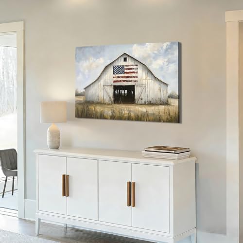 ZERILYN Ship Next Day – Independence Day Canvas Prints, Patriotic Wall Art Pictures, American Flag Home Decor, Red White Blue 4th of July Decoration - Image 3