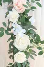 Floroom 6ft Artificial Eucalyptus Garland with Flowers Fake Greenery Faux Floral Vine Garland for Table Decor Wedding Centerpieces Bridal Shower Party Decorations, Blush Powder Blue - Image 6