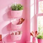 SiliFine 3 Tier Large Pink Bow Woven Hanging Basket 14.4 x 11.8 x 7 Inch - Image 4
