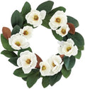All Seasons Wreath for Front Door w/Silk Cream Magnolia, 20-22 Inch Year Round Outdoor Spring Summer Wreath Farmhouse Indoor Decor, Flower Wreath for Wedding Home Wall Window Porch, White by Hometrance
