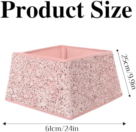 XmasExp Christmas Tree Collar 24 inch Sequin Tree Skirt for Christmas Holiday Home Decor Xmas Tree Ring Stand Base Cover Small Size 4 Piece Rose Gold - Image 2