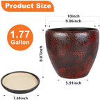 Ceramic Plant Pots With Saucer & Drainage Hole, 10 inch Indoor Flower Pots - Image 3