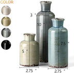 CwlwGO- Ceramic Vase Set of 3, Small Flower Vases for Home Decoration, Modern Farmhouse Decor, Living Room Kitchen Table Centerpieces, Shelf, Mantel, Fireplace and Entrance Decorations-Multicolor. - Image 2