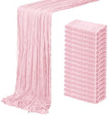 16 Pack Light Pink Cheesecloth Table Runner 20 x 120 inch Gauze Table Runners 10 FT Long,Semi Sheer Boho Cheese Cloth Fabric Table Runner Bulk for Wedding,Party,Baby Shower,Bridal Shower Decoration by ACSUIT