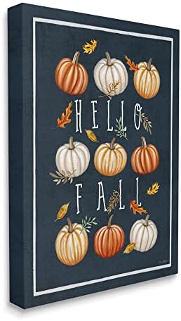 Stupell Industries Hello Fall Mixed Pumpkins, 24 x 30 Inch Canvas Wall Art - Image 2