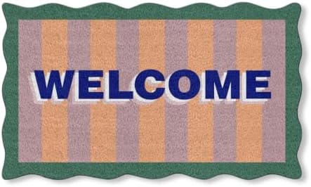 Folkulture Door Mat, Cute, Scalloped Welcome Mat Outdoor Doormats -16"x28" by Folkulture