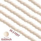 Fairysandy 39.3 ft Christmas Wood Bead Garland Farmhouse Christmas Decor - Image 2