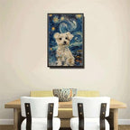 Metal Sign Vintage Tin Sign Maltese Starry Night Maltese Fluffy Maltese in Night for Home Apartment and Seasonal Celebrations Corrosion Resistant Aluminum 8×12 Inches with Metal Frame - Image 4
