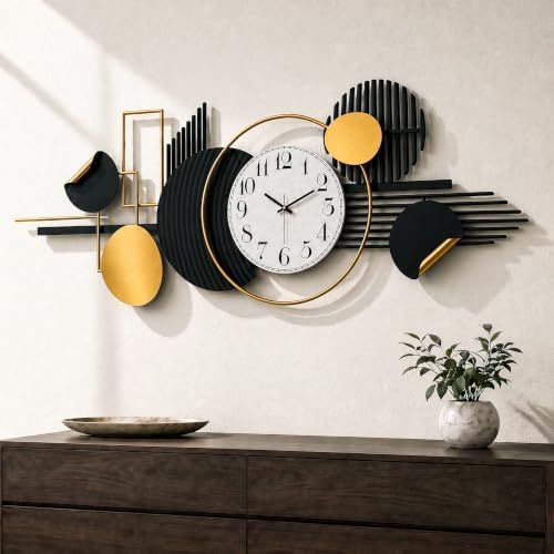 39" Modern Large Wall Clock Decorative Metal Art for Living Room by Axioglo