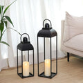 25'' 19'' Lanterns Decorative Outdoor Indoor, Black Metal Outdoor Lanterns by MATAHUMbeyourbetterchoice
